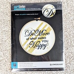 Artiste Embroidery Kit Do More Of What Makes You Happy Pattern Hoop Not Included